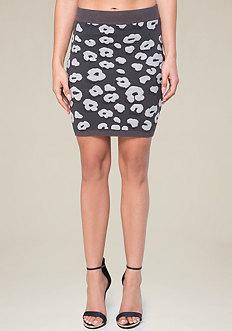 Bebe Snow Leopard Miniskirt