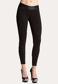 Bebe Petite Ponte Crop Leggings