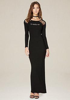 Bebe Logo Cage Detail Maxi Dress