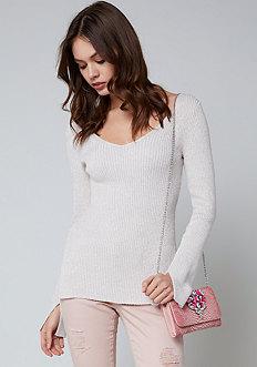 Bebe Kiara Back Lace Up Sweater