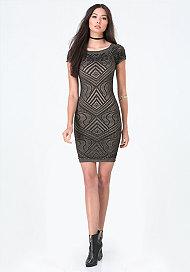 Bebe Ornate Pattern Dress