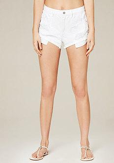 Bebe White Roll Hem Shorts