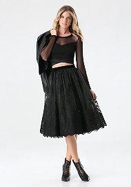 Bebe Satin Elastic Mesh Crop Top