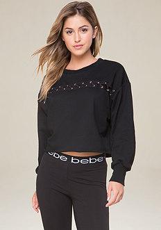 Bebe Lace Up Sweatshirt