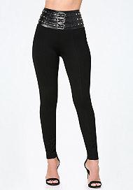Bebe Belted High Waist Leggings