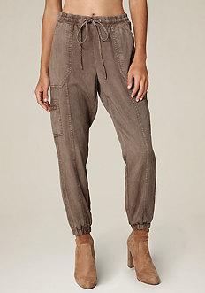 Bebe Twill Cargo Jogger Pants