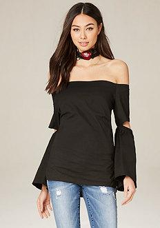 Bebe Split Sleeve Top