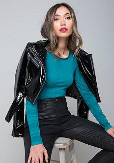 Bebe Patent Moto Jacket