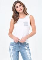 Bebe Contrast Muscle Tank