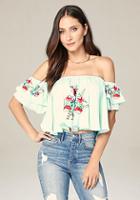 Bebe Embroidered Swing Top