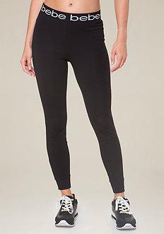 Bebe Logo Stretch Waist Leggings