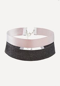 Bebe Glitter & Solid Choker Set