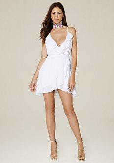 Bebe Ruffled Wrap Dress