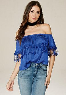 Bebe Ruby Off Shoulder Top