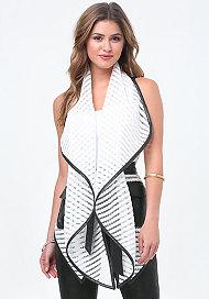 Bebe Mesh Shawl Collar Jacket