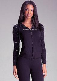 Bebe Rhinestone Logo Hoodie