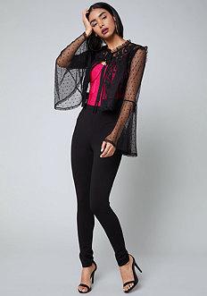 Bebe Nicole Embellished Mesh Top