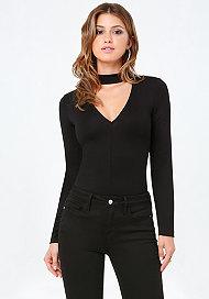 Bebe Collared V-neck Top