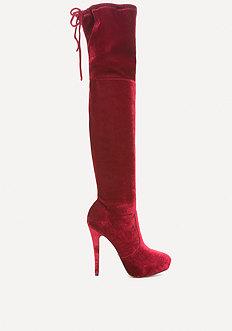 Bebe Velvet Over The Knee Boots