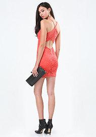 Bebe Celia Lace Open Back Dress