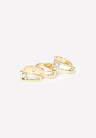 Bebe Geo Stackable Ring Set