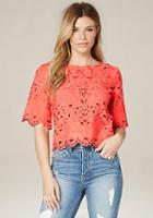 Bebe Laser Cut Scallop Top