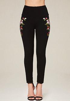 Bebe Embroidered High Leggings