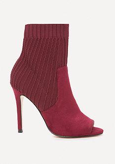 Bebe Sadie Knit Open Toe Booties