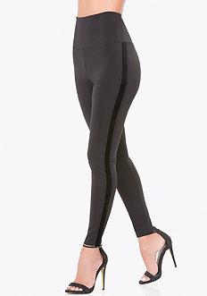 Bebe Velvet Striped Tux Leggings