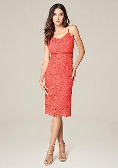 Bebe Lace A-line Midi Dress