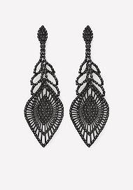 Bebe Black Crystal Drop Earrings