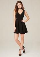 Bebe Lace Inset Flared Dress