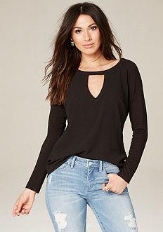 Bebe Melissa Cowl Back Top