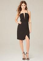 Bebe Crepe Deep V Dress