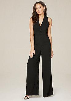 Bebe Wide Leg V-neck Jumpsuit