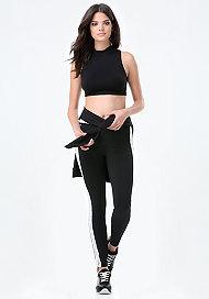 Bebe Logo Lace Detail Leggings