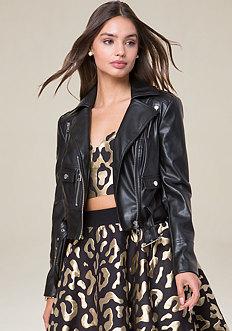 Bebe Multi-pocket Moto Jacket