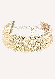 Bebe 3-band Snake Chain Choker