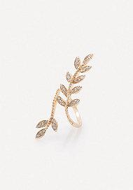 Bebe Crystal Leaf Cocktail Ring