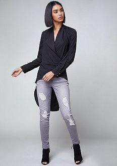 Bebe Zip Wrap Tunic
