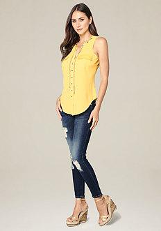 Bebe Tassel Chain Top