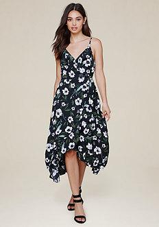 Bebe Ruffled Hi-lo Wrap Dress