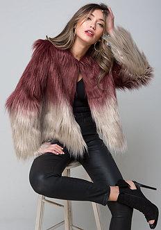 Bebe Ombre Faux Fur Jacket