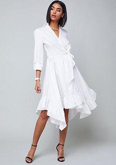Bebe Cotton Wrap Shirtdress