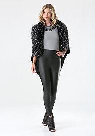 Bebe Faux Fur Collar Ruana