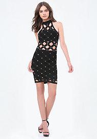 Bebe Crisscross Bandage Dress