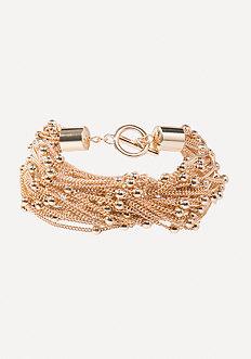 Bebe Chain & Bead Bracelet