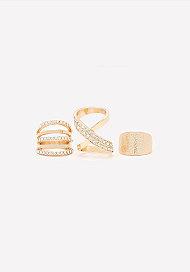 Bebe Crossing Paths Ring Set