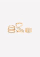Bebe Crossing Paths Ring Set