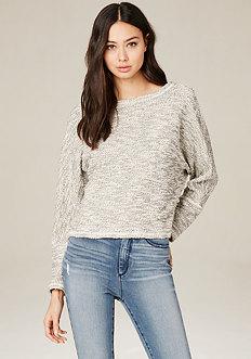 Bebe Marbled Knit Sweatshirt
